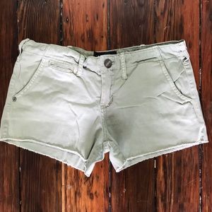 Green twill shorts